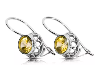 Klasický vinobraní žluté perydotové náušnice 925 Sterling Silver Vec117s